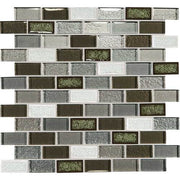 Daltile Crystal Shores 2" x 1" Brick Joint Mosaic 12" x 13" Emerald Isle