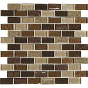 Daltile Crystal Shores 2" x 1" Brick Joint Mosaic 12" x 13" Copper Coast
