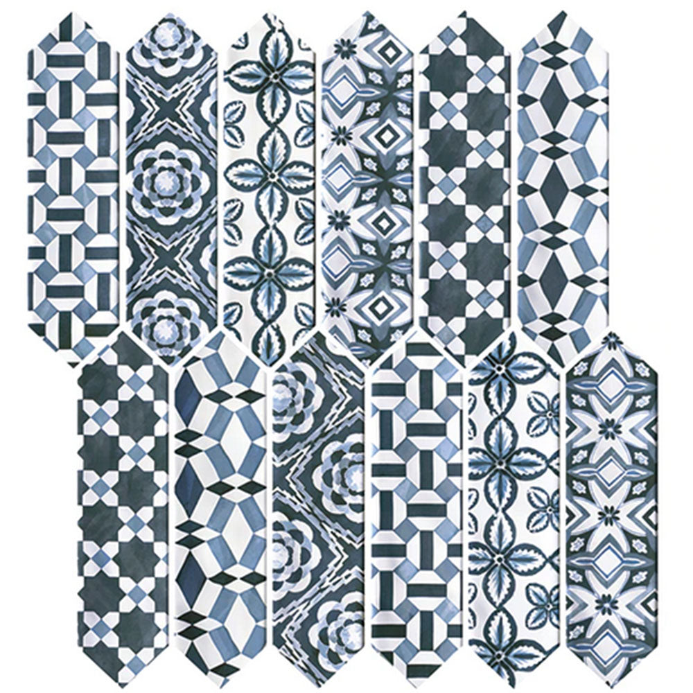 Daltile Stage Craft 3" x 12" Deco Cameo Blue Mix