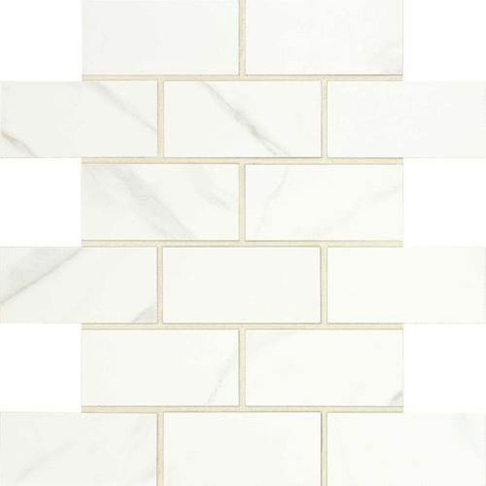 Daltile Florentine 2" x 4" Brick Joint Mosaic 12" x 12" Carrara