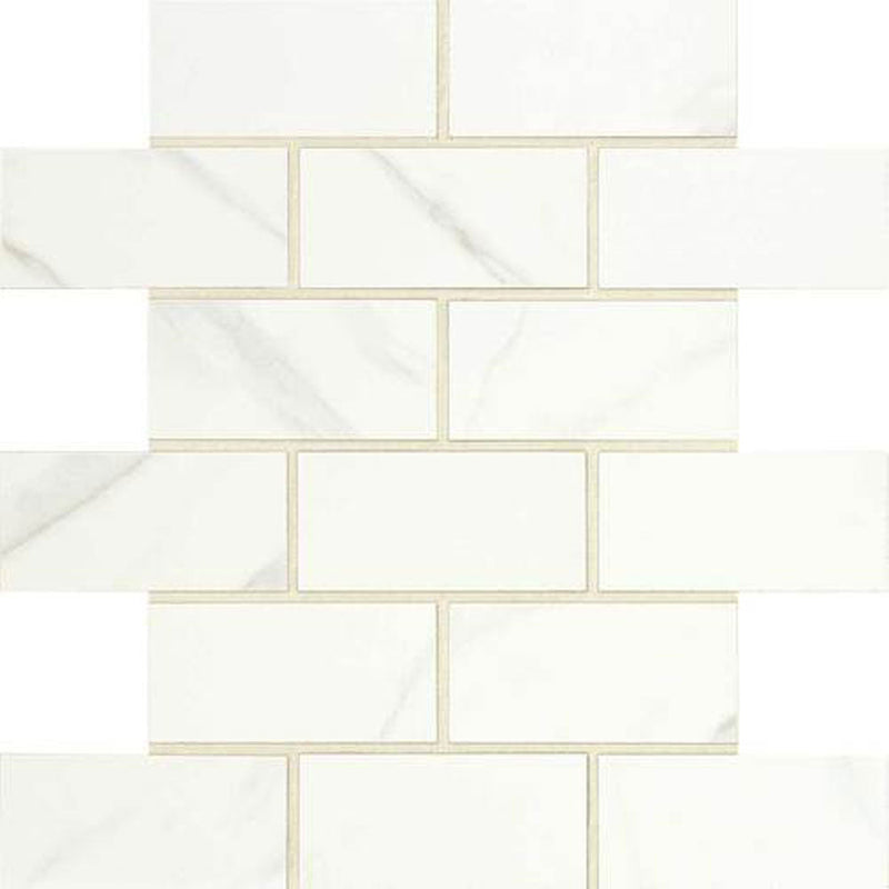 Daltile Florentine 2" x 4" Brick Joint Mosaic 12" x 12" Carrara
