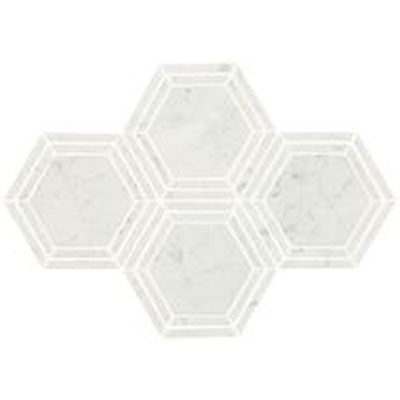 Daltile Marble 6" Hexagon Mosaic 10" x 12" Carrara White