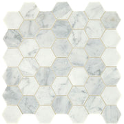 Daltile Marble 2" Hexagon Honed Carrara White