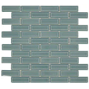 Daltile Revalia Remix 2" x 6" Brick Joint Beveled Mosaic 13" x 15" Celebration Teal