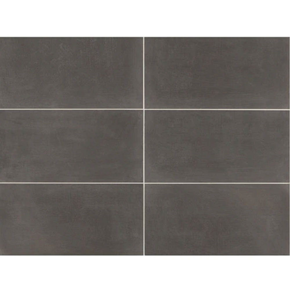 Marazzi Moroccan Concrete 12" x 24" Stepwise Matte Charcoal