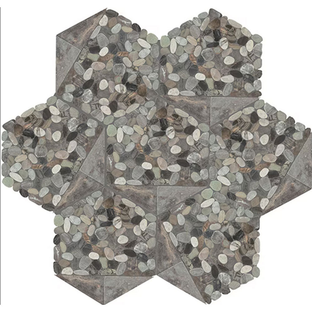 Daltile Pebble Oasis 12" x 10" Tri-Hex Pebble Coastal