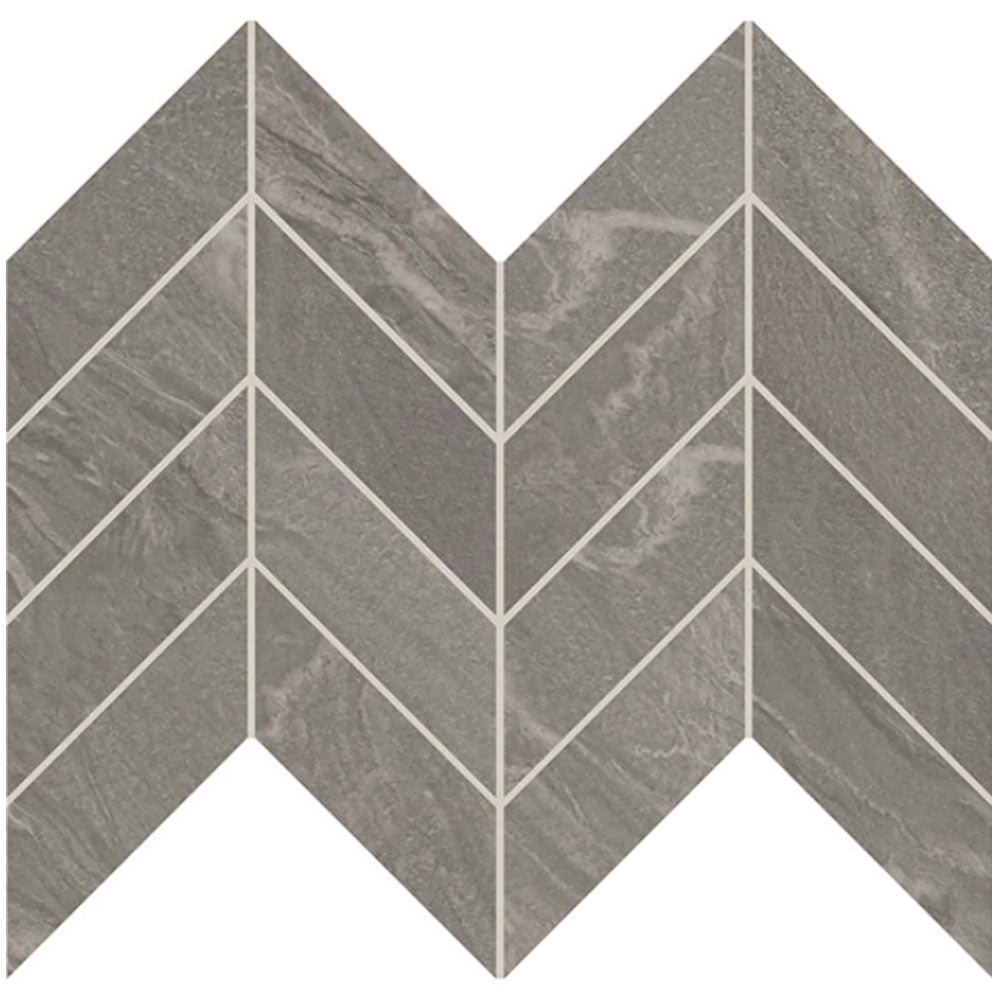Daltile Vertuo 2" x 5" Chevron, Mosaic Microban 12" x 12" Composer