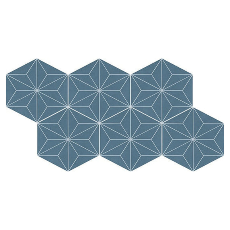 Daltile Scrapbook 8" x 9" Hexagon Keepsake Blue Asanoha