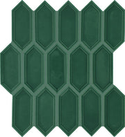 Daltile Luminique 2" x 5" Picket Mosaic 12" x 11" Glossy Juniper