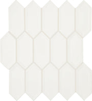 Daltile Luminique 2" x 5" Picket Mosaic 12" x 11" Glossy Arctic White