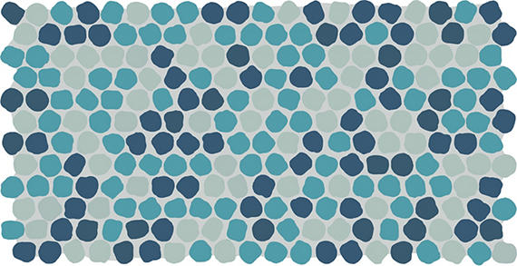 Daltile Keystones 1" Organic Penny Mosaic 12" x 22" Matte Naval Blend