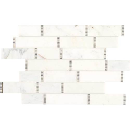 Daltile Marble 18" x 11" Random Linear First Snow Eleg