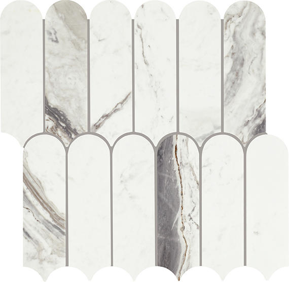 Daltile Eclessia Marble 12" x 13" Elongated Fan Polished Volakas