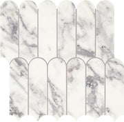 Daltile Eclessia Marble 12" x 13" Elongated Fan Polished Arabescato Argento