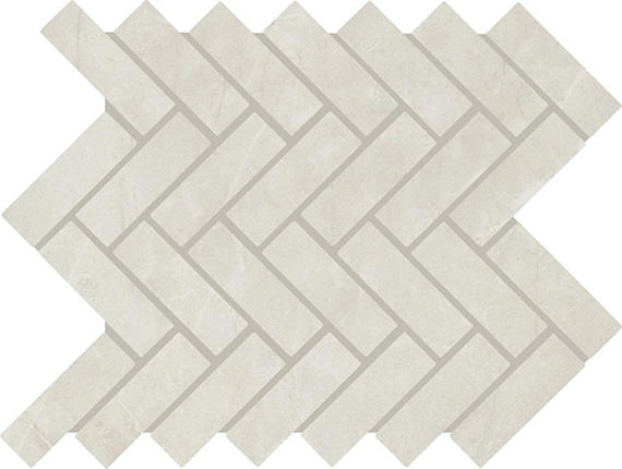 Daltile Prime 1" x 3" Herringbone Mosaic 9" x 12" Heirloom White