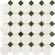 Daltile Relicca 2" Octagon Dot Mosaic 12" x 12" Mixed Pristine Nook