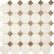 Daltile Relicca 2" Octagon Dot Mosaic 12" x 12" Mixed Pristine Foxed