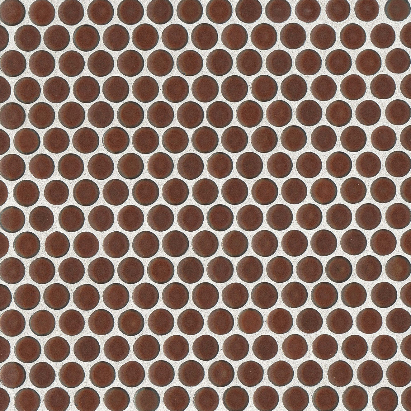 Bedrosians 360 3/4" Penny Rounds Mosaic 12" x 12" Gloss Cardinal