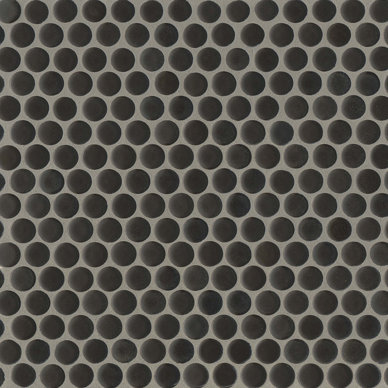 Bedrosians 360 3/4" Penny Rounds Mosaic 12" x 12" Matte Charcoal