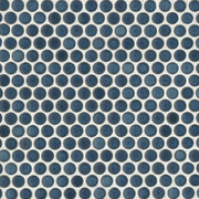 Bedrosians 360 3/4" Penny Rounds Mosaic 12" x 12" Gloss Lagoon