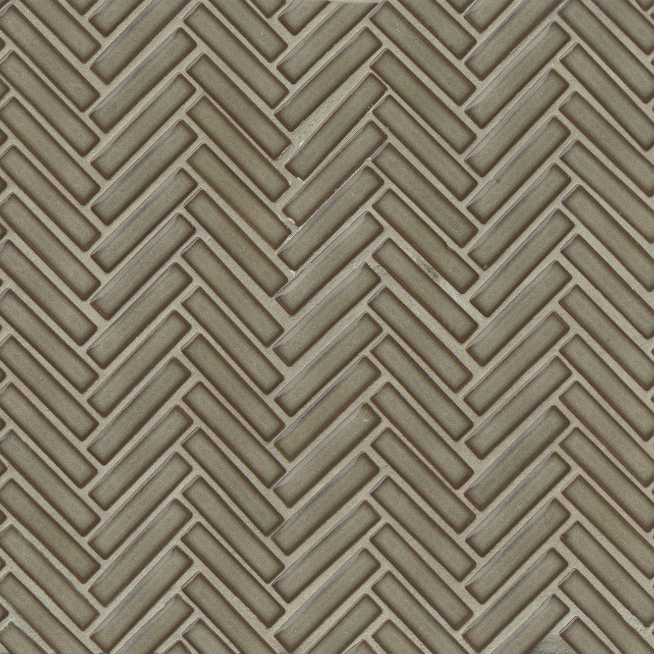 Bedrosians 90 1/2" x 2" Herringbone Mosaic 11" x 12.25" Gloss Gray Haze