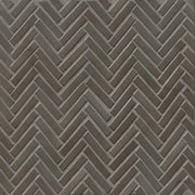 Bedrosians 90 1/2" x 2" Herringbone Mosaic 11" x 12.25" Gloss Metallic