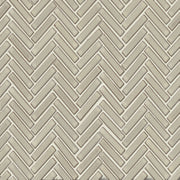 Bedrosians 90 1/2" x 2" Herringbone Mosaic 11" x 12.25" Gloss Putty