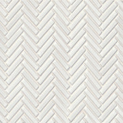 Bedrosians 90 1/2" x 2" Herringbone Mosaic 11" x 12.25" Gloss White
