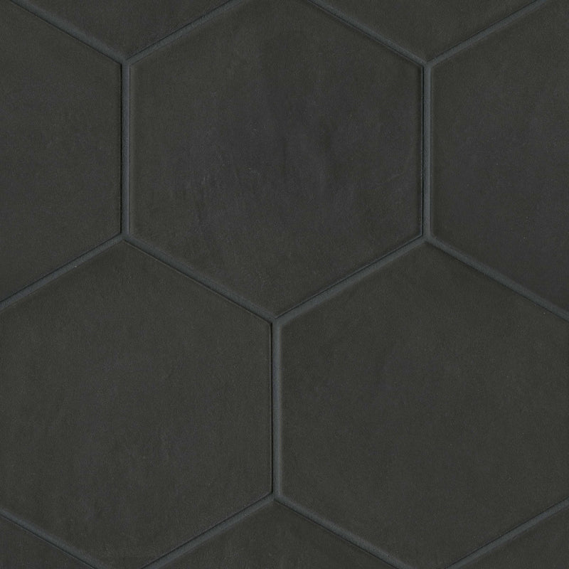 Bedrosians Allora 8.5" x 10" Hexagon Black