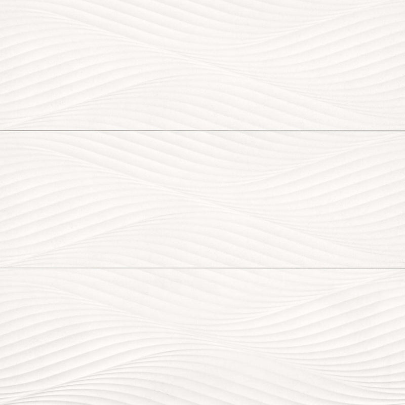 Bedrosians Donna 13" x 40" Matte Wave Deco White