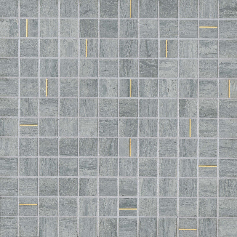 Bedrosians Ferrara 1" x 1" Mosaic Tile with Brass Argento