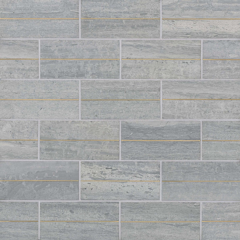 Bedrosians Ferrara Decorative Tile W-Brass 3" x 6" Argento