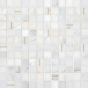 Bedrosians Ferrara 1" x 1" Mosaic Tile with Brass Bianco