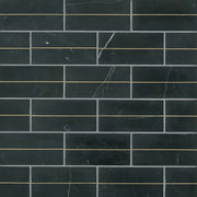 Bedrosians Ferrara Decorative Tile W-Brass 3" x 6" Nero