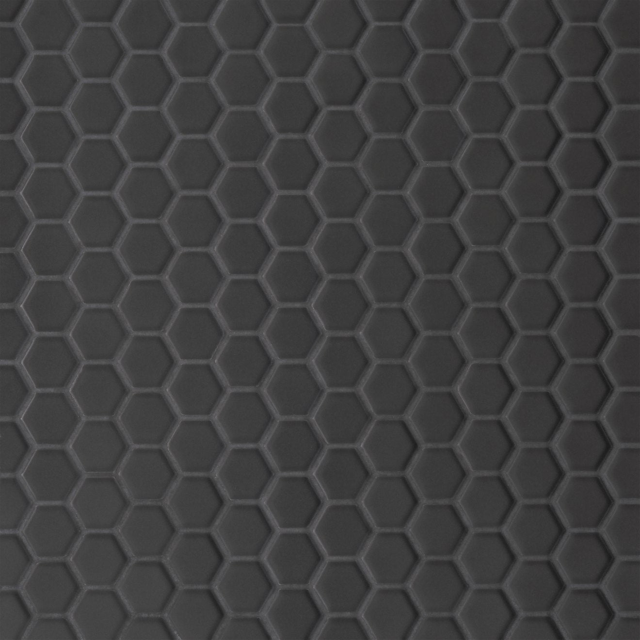 Bedrosians Le Cafe 1" x 1" Hexagon Mosaic 10.25" x 11.75" Matte Black