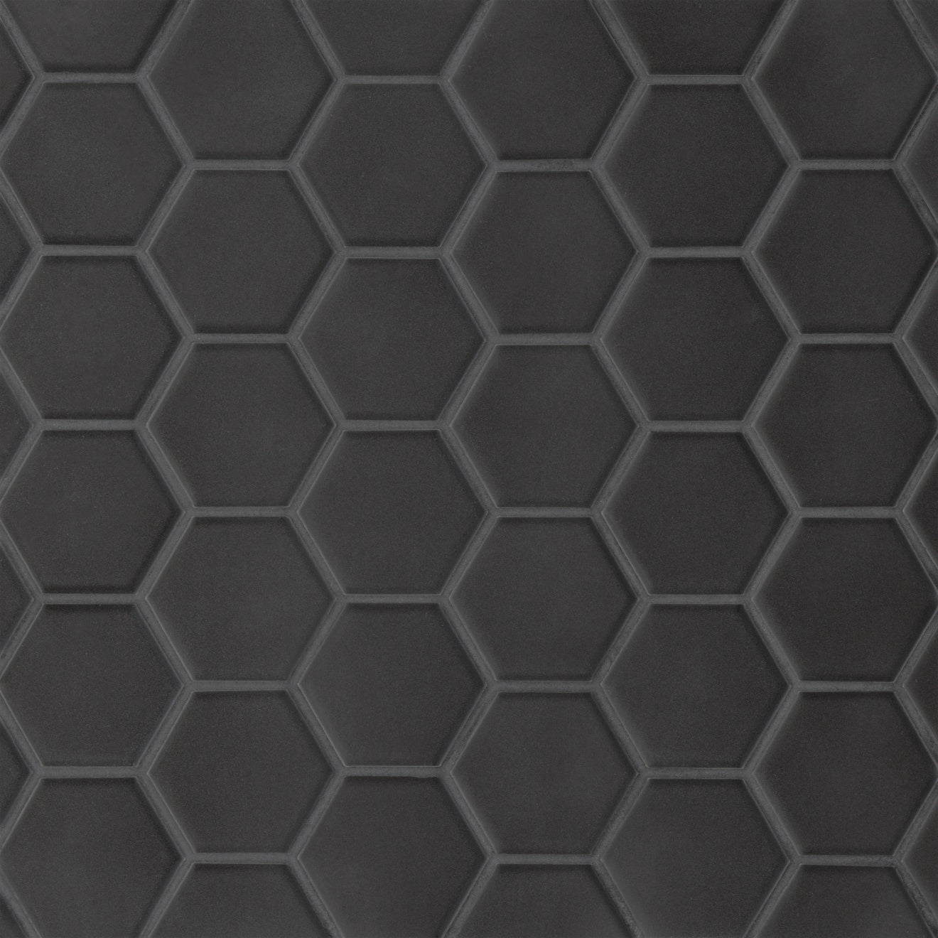 Bedrosians Le Cafe 2" x 2" Hexagon Mosaic 11" x 12.75" Matte Black