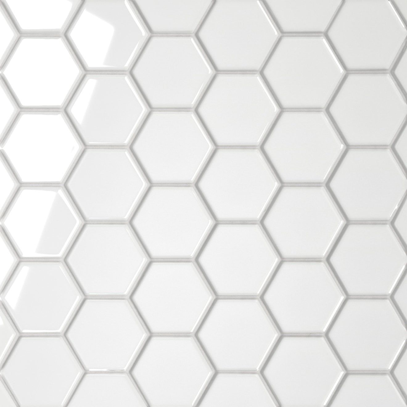 Bedrosians Le Cafe 2" x 2" Hexagon Mosaic 11" x 12.75" Glossy White