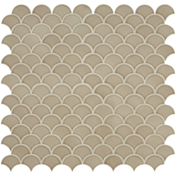 Daltile Revalia Remix 3" Fan Mosaic 14" x 14" Delightful Tan