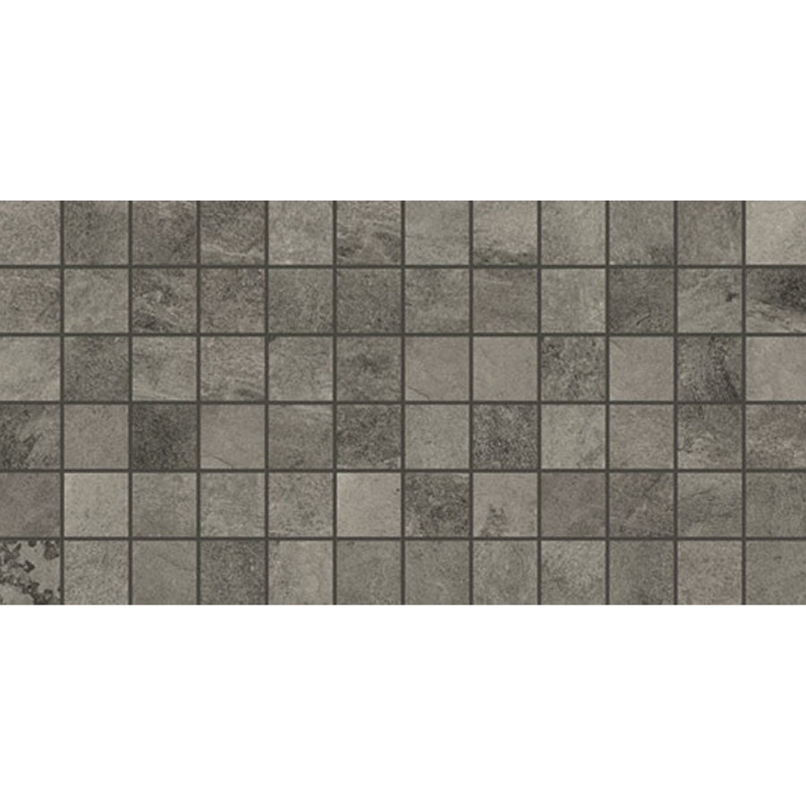 Daltile Slate Attache 2" x 2" Straight Joint Mosaic 12" x 24" Meta Dark Gray