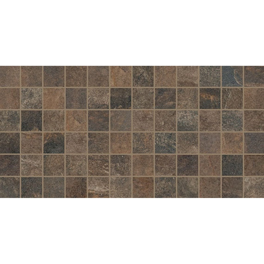 Daltile Slate Attache 2" x 2" Straight Joint Mosaic 12" x 24" Multi Brown