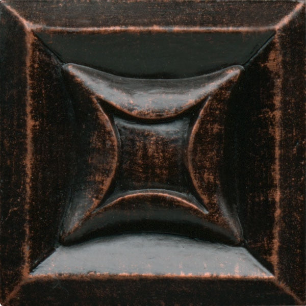 Daltile Anthology Armor 2" x 2" Deco Star Oil Rub Bronze