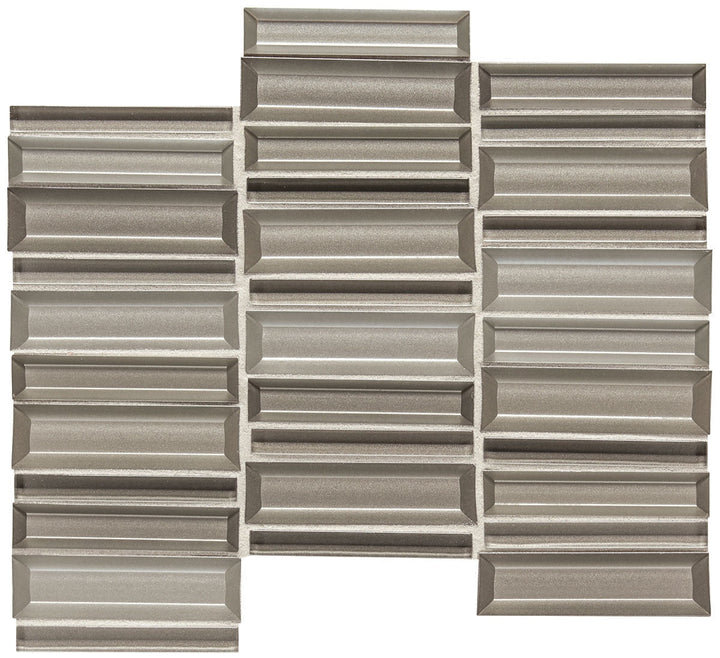 Daltile Cascading Waters 1" x 4" Mosaic 11" x 12" Silver Surge