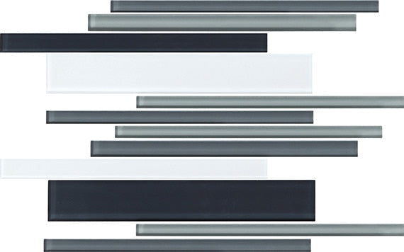 Daltile Color Wave 12" x 18" Mosaic Random Interlocking Evening Mixer