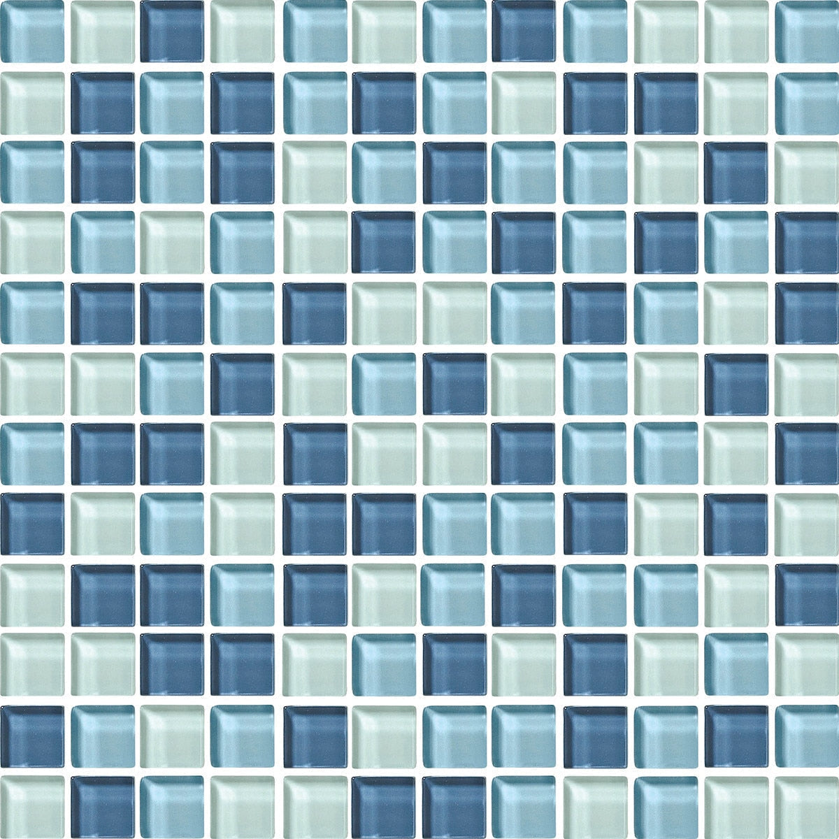 Daltile Color Wave 1" x 1" Mosaic 12" x 12" Winter Blues