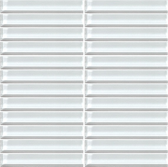 Daltile Color Wave 1" x 6" Mosaic 12" x 12" Feather White