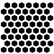 Daltile Color Wheel Mosaic 1.5" Hexagon Glossy Black