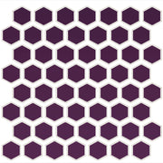 Daltile Color Wheel Mosaic 1.5" Hexagon Glossy Plum Crazy