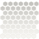 Daltile Color Wheel Mosaic 1.5" Hexagon Glossy Arctic White