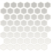 Daltile Color Wheel Mosaic 1.5" Hexagon Glossy Arctic White