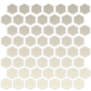 Daltile Color Wheel Mosaic 1.5" Hexagon Glossy Biscuit